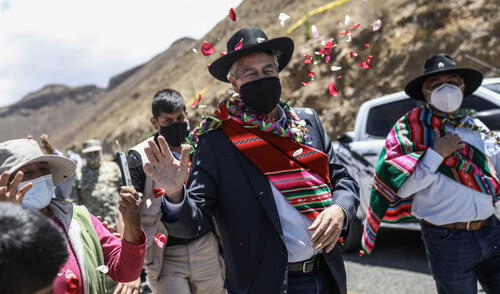 Sagasti inspeccionó la represa de Tangani. Foto: Aldair Mejia Presidente Sagasti en Tacna