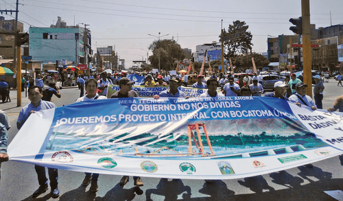 Marcha. Bocatoma única para Chinecas exigen agricultores. Marcha. Bocatoma única para Chinecas exigen agricultores.