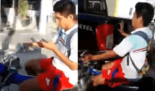 Vía Facebook: motociclista maneja usando su teléfono y sufre aparatoso accidente [VIDEO]