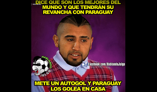 Chile vs. Paraguay: ‘La Roja’ cayó por goleada y Arturo Vidal es víctima de memes por su autogol  [FOTOS]