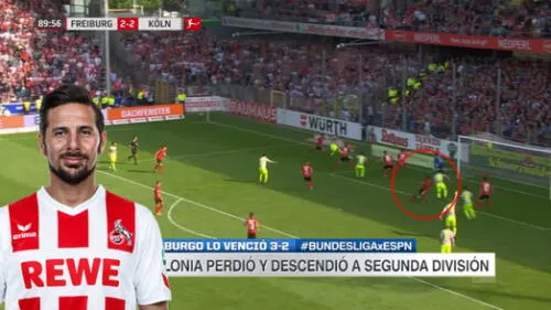 Pizarro pudo salvar al Colonia, pero falló una clara acción de gol [VIDEO]