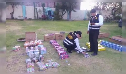 Incautan más de mil productos pirotécnicos de contrabando en Arequipa 