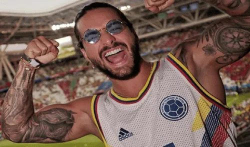 Maluma y su efusiva manera de celebrar los goles de Colombia [VIDEO]