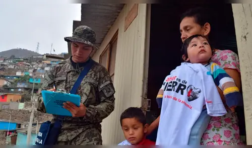 300 soldados del Ejército recorren VMT en apoyo de campaña contra la anemia