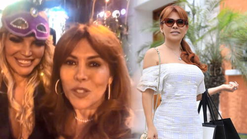 La conductora de "Magaly TV, la firme" recibió el nuevo año en Madrid, en compañía de la reina de bellezas.