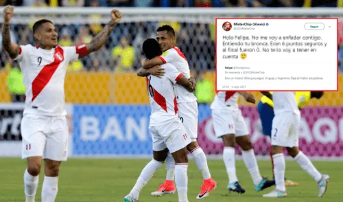 Chileno ataca a Mister Chip por celebrar triunfo de Perú; la respuesta fue genial