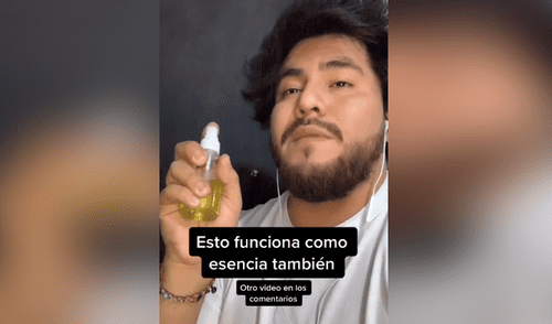 El joven creó este perfume de una manera muy sencilla y decidió compartirlo en las redes. Foto: TikTok Perfume de limón