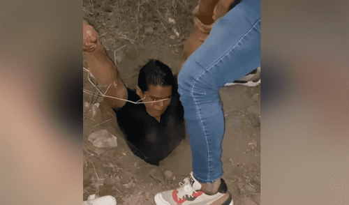 Un joven rescató a unos cachorros que estaban enterrados varios metros. Foto: Facebook Joven rescata a cachorros