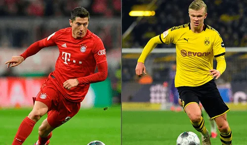Dortmund y Bayern se miden por la Bundesliga con todas las miradas puestas en Erling Haaland y Robert Lewandowski. (FOTO: AFP). Haaland vs. Lewandowski: Bayern-Dortmund