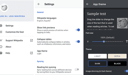 Cómo habilitar el modo oscuro en la app de Wikipedia. Cómo habilitar el modo oscuro en la app de Wikipedia.