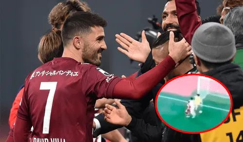 David Villa se coronó campeón en su partido de despedida. (Créditos: AFP)