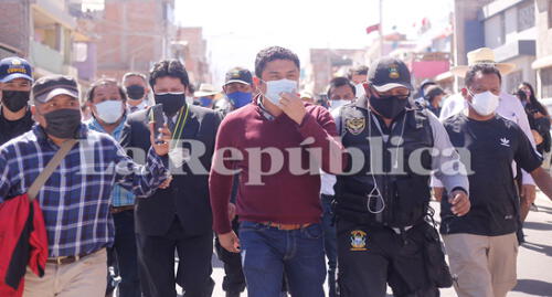 Bermejo agradeció también a Arequipa por el apoyo que recibió Perú Libre en las elecciones presidenciales. Foto: Oswald Charca/La República