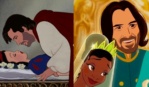 Keanu Reeves se convierte en el príncipe de La Sirenita, La Cenicienta y otros clásicos de Disney