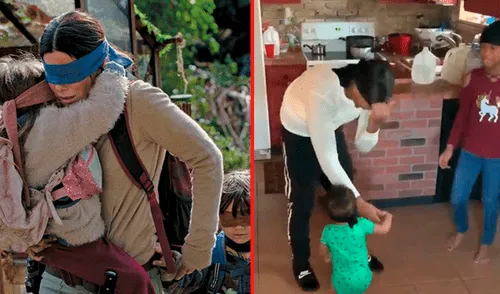 Facebook: Padre vendó a sus hijos para imitar escena de 'Bird Box' y todo sale mal [VIDEO]