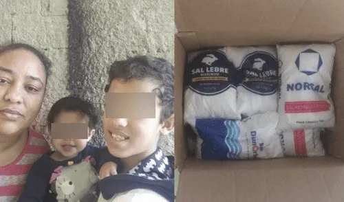Engañan a niño que trabaja en la calle y le dan varios kilos de sal en una “caja de alimentos”