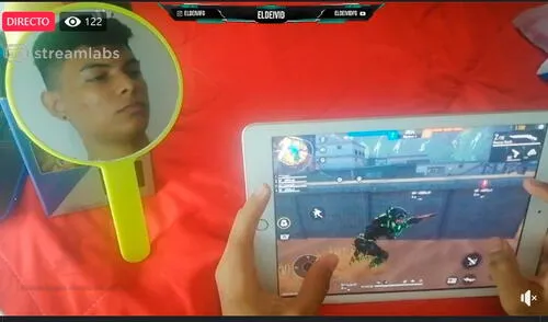 ‘El Deivid’: un streamer de Free Fire que usa un espejo para mostrar su rostro