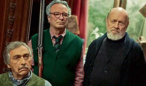 Reparto. Luis Brandoni, Óscar Martínez y Marcos Mundstock.