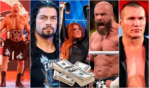 Brock Lesnar, Roman Reigns, Becky Lynch, Triple y Randy Orton son algunas de las superestrellas mejores pagadas de la WWE. | Foto: WWE Wrestlemania 36: los mejores sueldos de los luchadores de la WWE