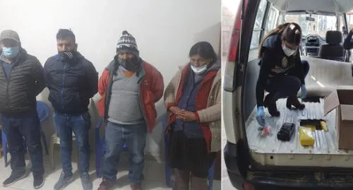 Cuatro personas fueron detenidas en incursión a vivienda en Juliaca. Se halló 120 paquetes de cocaína.