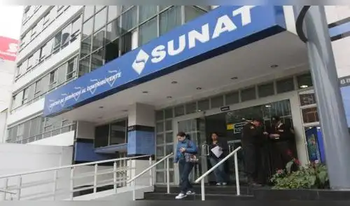 FACHADA DE LA SUPERINTENDENCIA NACIONAL DE ADMINSTRACION TRIBUTARIA, SUNAT. HORIZONTAL. 0588504900