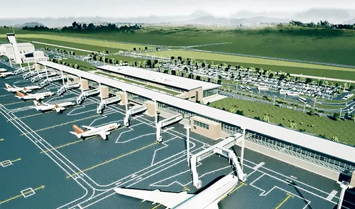 Proyecto. Maqueta de la construcción del aeropuerto en el valle de Chinchero, ubicado en la ciudad del Cusco. Proyecto. Maqueta de la construcción del aeropuerto en el valle de Chinchero, ubicado en la ciudad del Cusco.