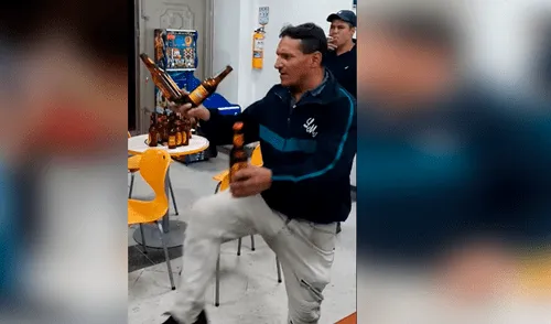 Facebook viral: hombre usa truco acrobático para beber cerveza y sorprende a las redes [VIDEO]
