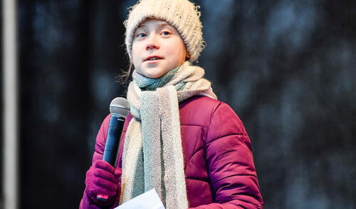 "El activismo funciona", dice Greta Thunberg a los jóvenes en Bristol. Foto: AFP.