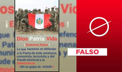 Es falso que gráfica muestra a militares “listos” para enfrentar una supuesta “amenaza comunista”. Foto: composición Verificador de La República.