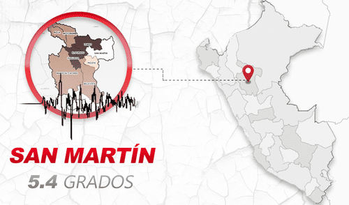 Sismo de magnitud 5.4 se registró en San Martín este domingo. Foto: Composición GLR Sismo de magnitud 5.4 se registró en San Martín este domingo. Foto: Composición GLR