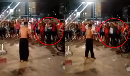 Facebook: Joven gritó en pleno show callejero e hizo reir a todos [VIDEO]