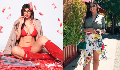 Mia Khalifa y su ceñido vestido que casi provoca accidente con su busto [FOTOS]