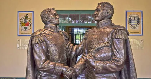 Simón Bolívar y José de San Martín. (Foto: Andina)
