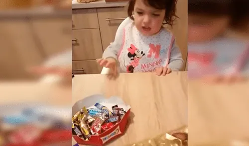 YouTube: Le ofrecen chocolates a una niña y ella tiene insólita reacción