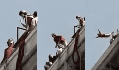 Facebook viral: se lanza sin protección de un puente y final impacta en las redes [VIDEO]