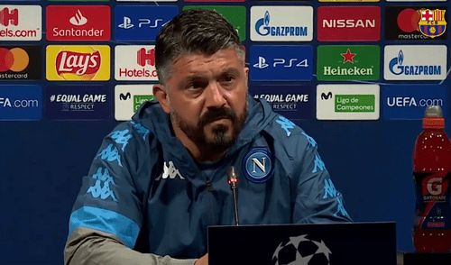 Gennaro Gattuso durante la rueda de prensa previa al partido contra el Barcelona. Captura: OneFootball. Gennaro Gattuso durante la rueda de prensa previa al partido contra el Barcelona. Captura: OneFootball.