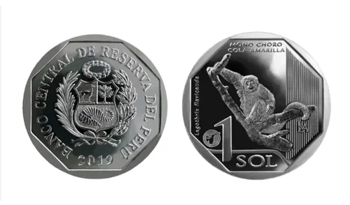 BCRP presenta nueva moneda de 1 sol alusiva al mono choro cola amarilla BCRP presenta nueva moneda de 1 sol alusiva al mono choro cola amarilla