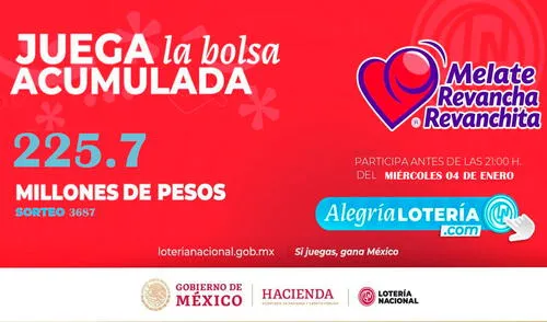 Sorteo Melate: Resultados de la Lotería Nacional HOY 04 de enero EN VIVO