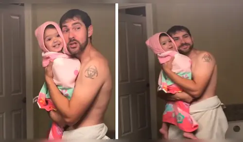 Facebook viral: un padre junto a su pequeña se roban el corazón de usuarios por tierno momento [VIDEO] 
