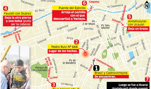 La ruta que siguió el descuartizador Wilfredo Zamora en crimen de José Yactayo