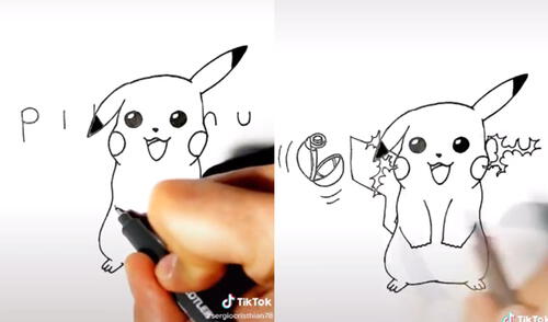 Joven convierte la palabra “Pikachu” en un increíble dibujo del popular pokemón [VIDEO]