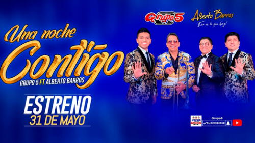 Así suena “Una noche contigo”, la nueva canción de Grupo 5 con Alberto Barros