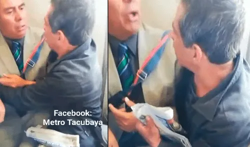 Facebook: hombres pelean por un asiento en el metro y terminan en insólita escena [VIDEO]