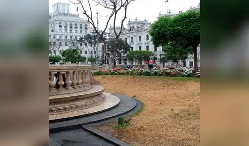 Plaza San Martín sufrió daños en sus áreas verdes durante huelga