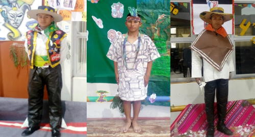 Cadetes destacaron en exposición con trajes hechos con material reciclado. Cadetes destacaron en exposición con trajes hechos con material reciclado.