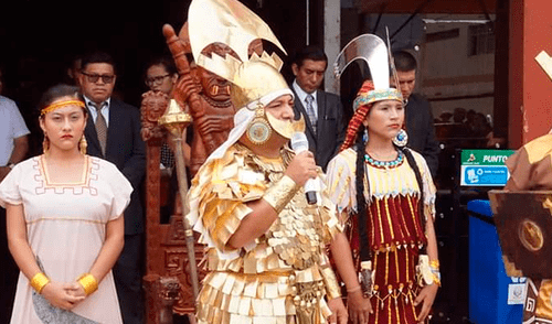 Trujillo: alcalde se disfraza de sacerdote mochica durante ceremonia [VIDEO]