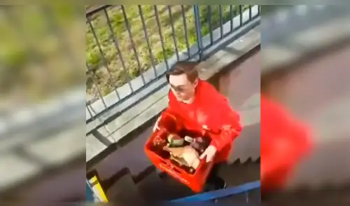 Facebook: Joven utiliza ingeniosa técnica para salvar sus cervezas cuando estaba a punto de caerse [VIDEO]
