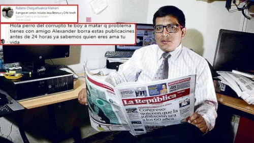 Amenazan de muerte a periodista de La República 