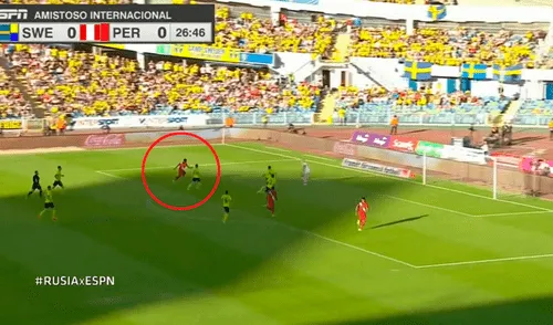 Perú vs Suecia: Jefferson Farfán falló clara ocasión de gol [VIDEO]