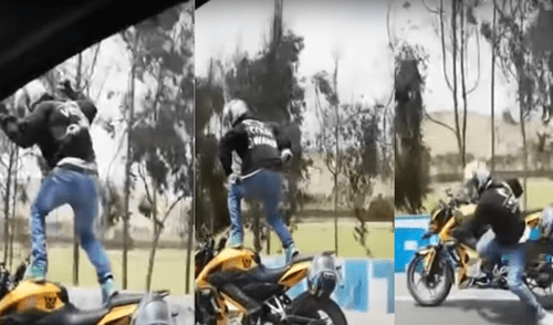 Panamericana Sur: motociclista que realizaba pirueta sufre terrible caída [VIDEO]