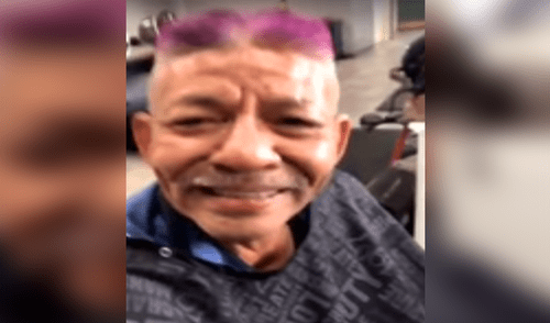 Un hombre tuvo una peculiar reacción al enterarse que le habían pintado el cabello sin su consentimiento. Hombre